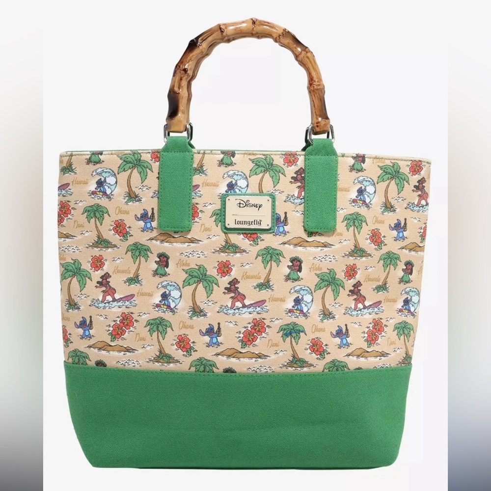 Loungefly Tropical Print Shoulder Bag with Green Accents